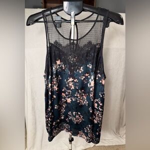 Maurices Green/Black and Pink Floral Tank